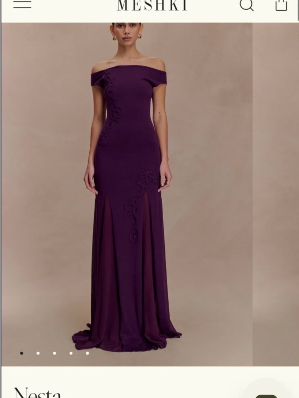 Meshki Plum One-Shoulder Evening Gown